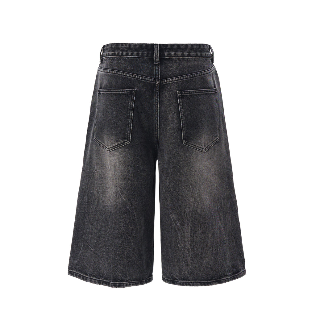 DONOTLOGO Urban Edge Collection | Unisex Relaxed Fit Denim Shorts | Bold Lightning Seaming & Faded Wash Finish with Classic Cotton Denim Fabric
