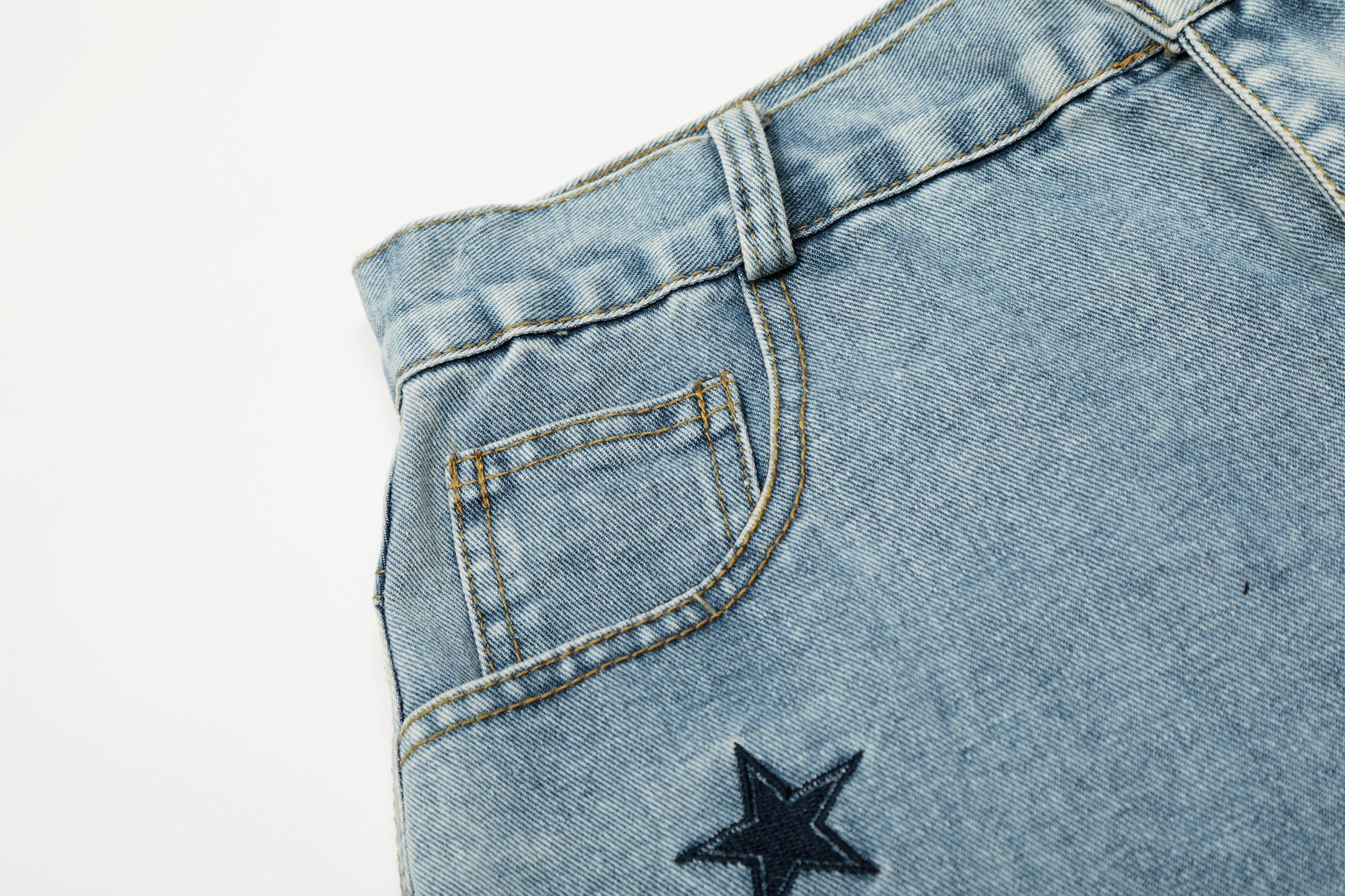 DONOTLOGO Urban Streetwear Collection | Unisex Relaxed Silhouette Jeans | Bold Number & Star Motif & Soft Denim Fabric