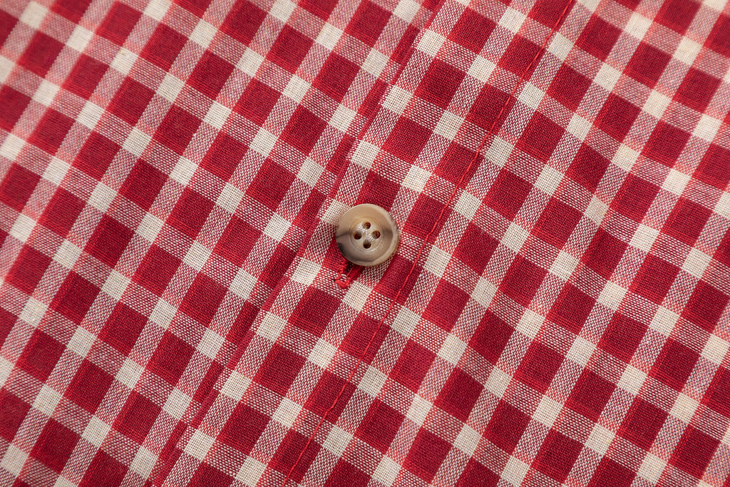 DONOTLOGO “Red Radiance” Plaid Shirt & Tie Set | Red/White Check, Drop Shoulder | Preppy Summer Street Style Must-Have