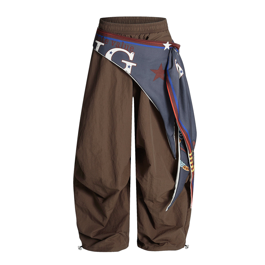 DONOTLOGO Urban Streetwear Collection | Unisex Relaxed Silhouette Cargo Pants | Bold Star & Letter Motif & Soft Cotton Blend Fabric