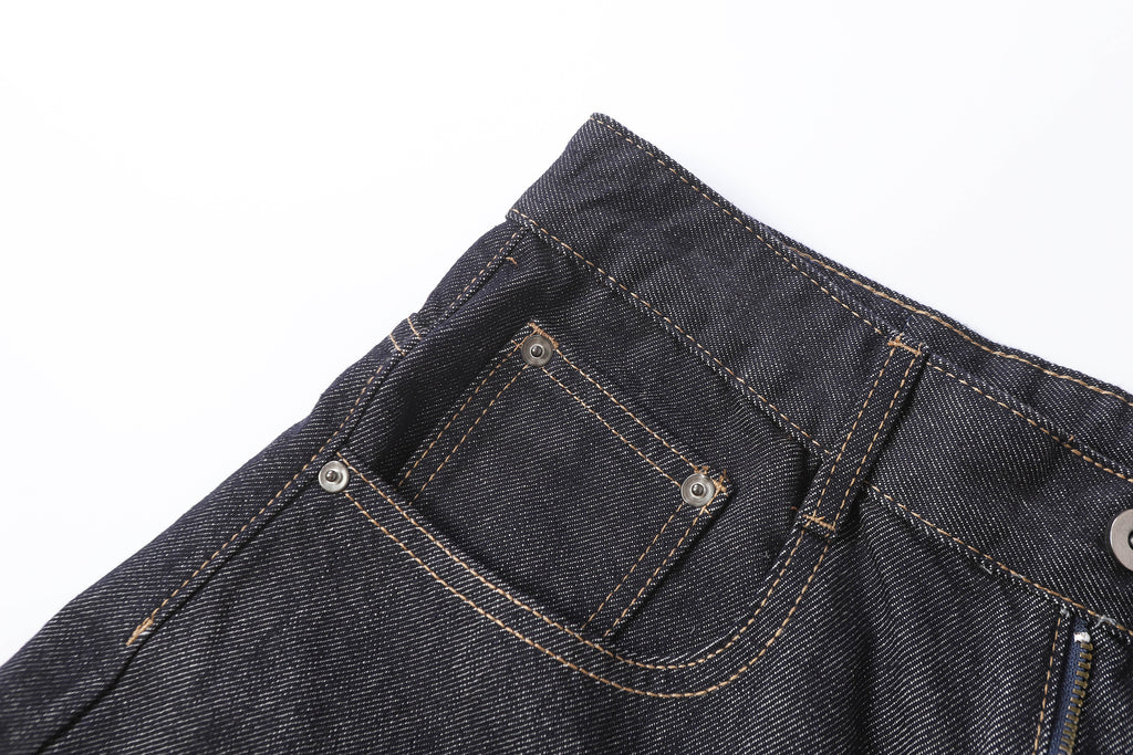 DONOTLOGO Retro Black Raw Denim Shorts | Unisex Y2K Wide Leg Trousers with Minimalist Design | High Street Relaxed Fit Bottoms
