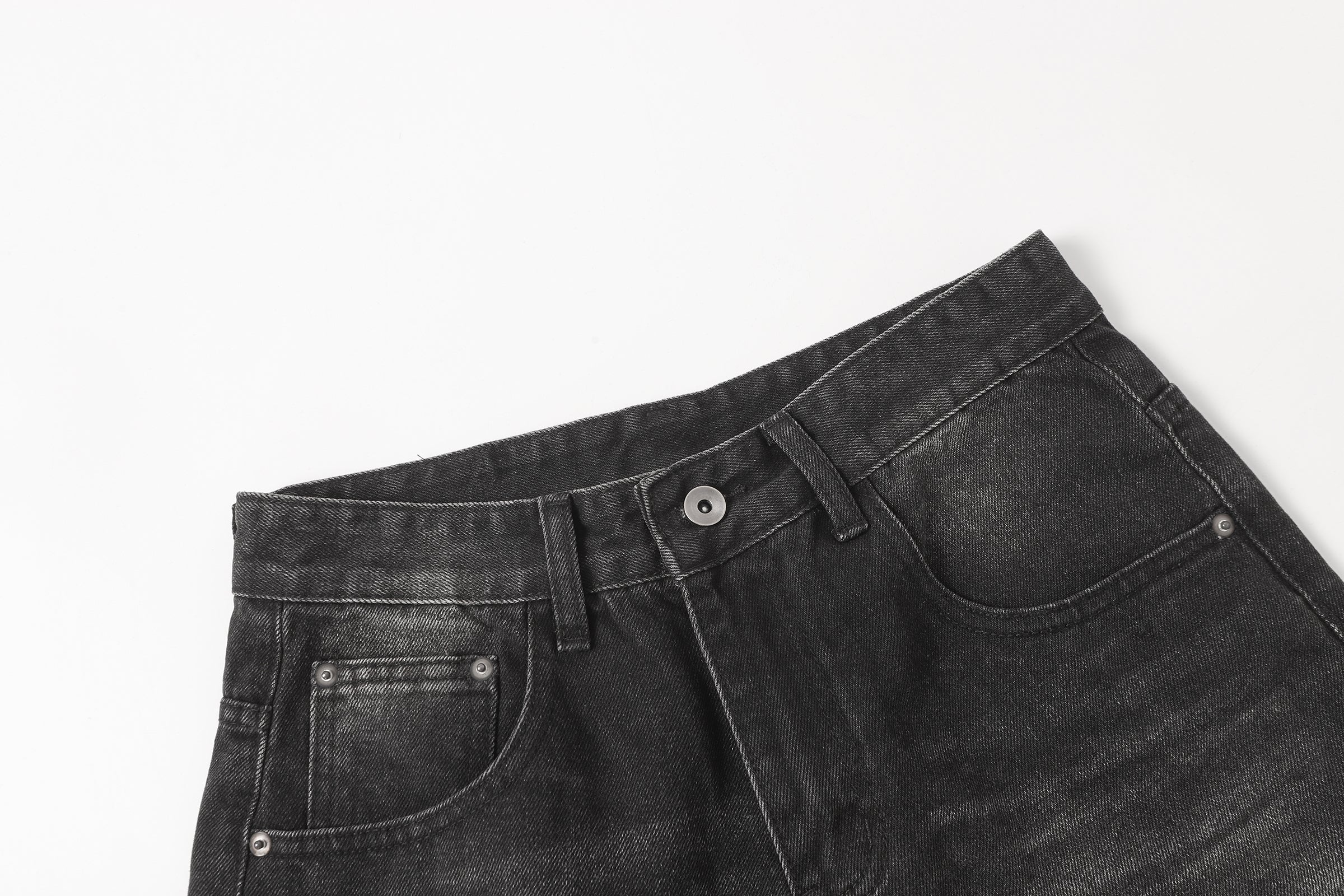 DONOTLOGO Urban Edge Collection | Unisex Relaxed Fit Denim Shorts | Bold Cat Whisker Seaming & Faded Wash Finish with Classic Cotton Denim Fabric