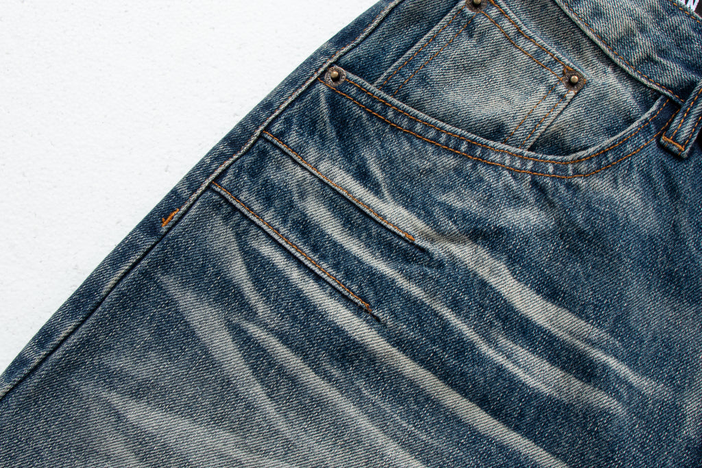 Vintage Washed Distressed Denim Jeans