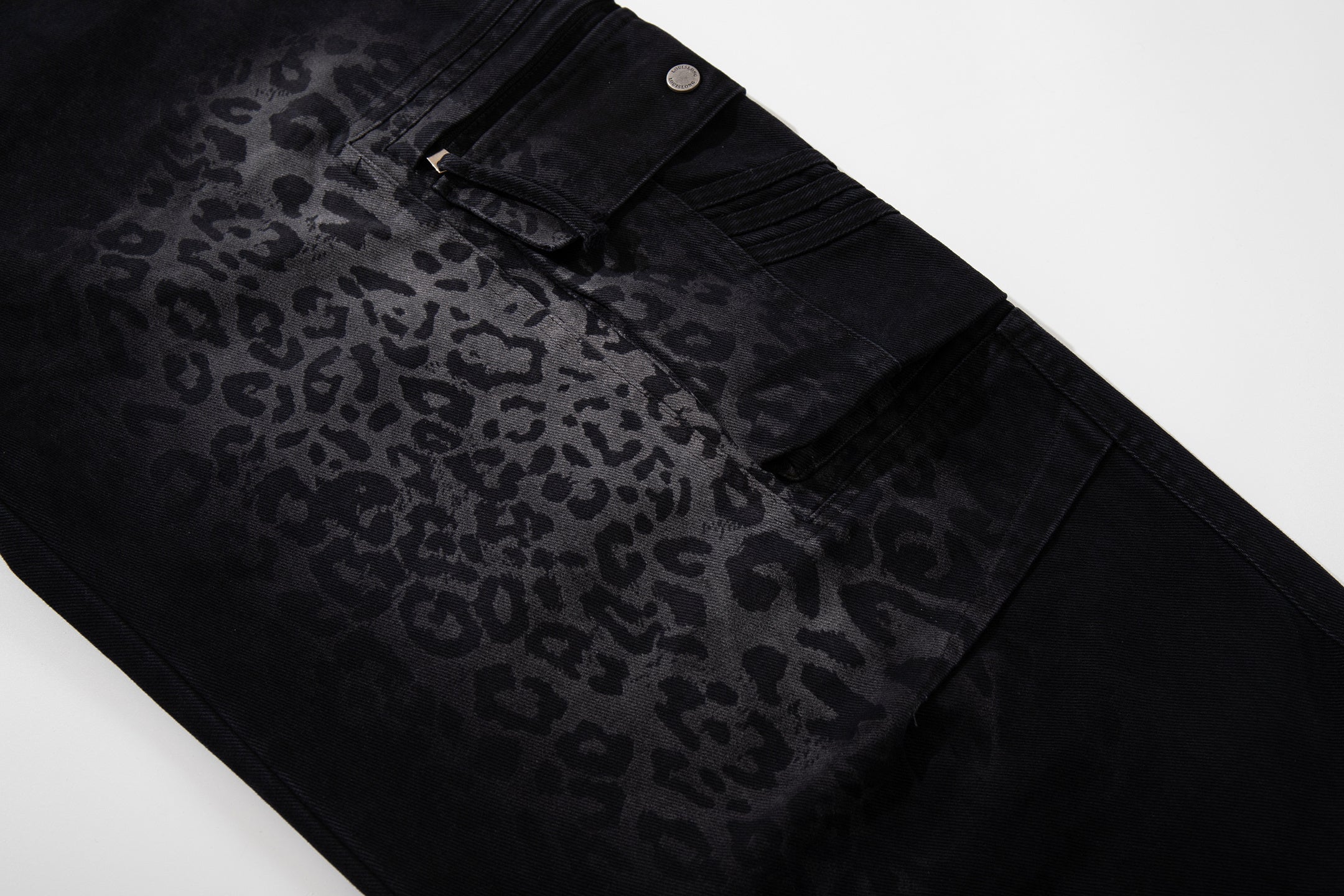 Unisex Vintage Leopard-Print Loose-Fit Gradient Denim Casual Jeans