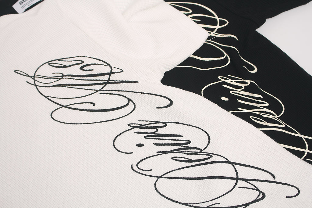 DONOTLOGO Urban Streetwear Collection | Unisex Relaxed Silhouette Tee | Bold Script Motif & Soft Waffle Knit Fabric