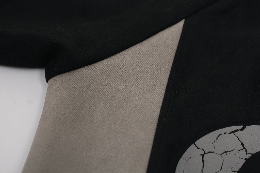Unisex Vintage Patchwork Zip-Up Hoodie