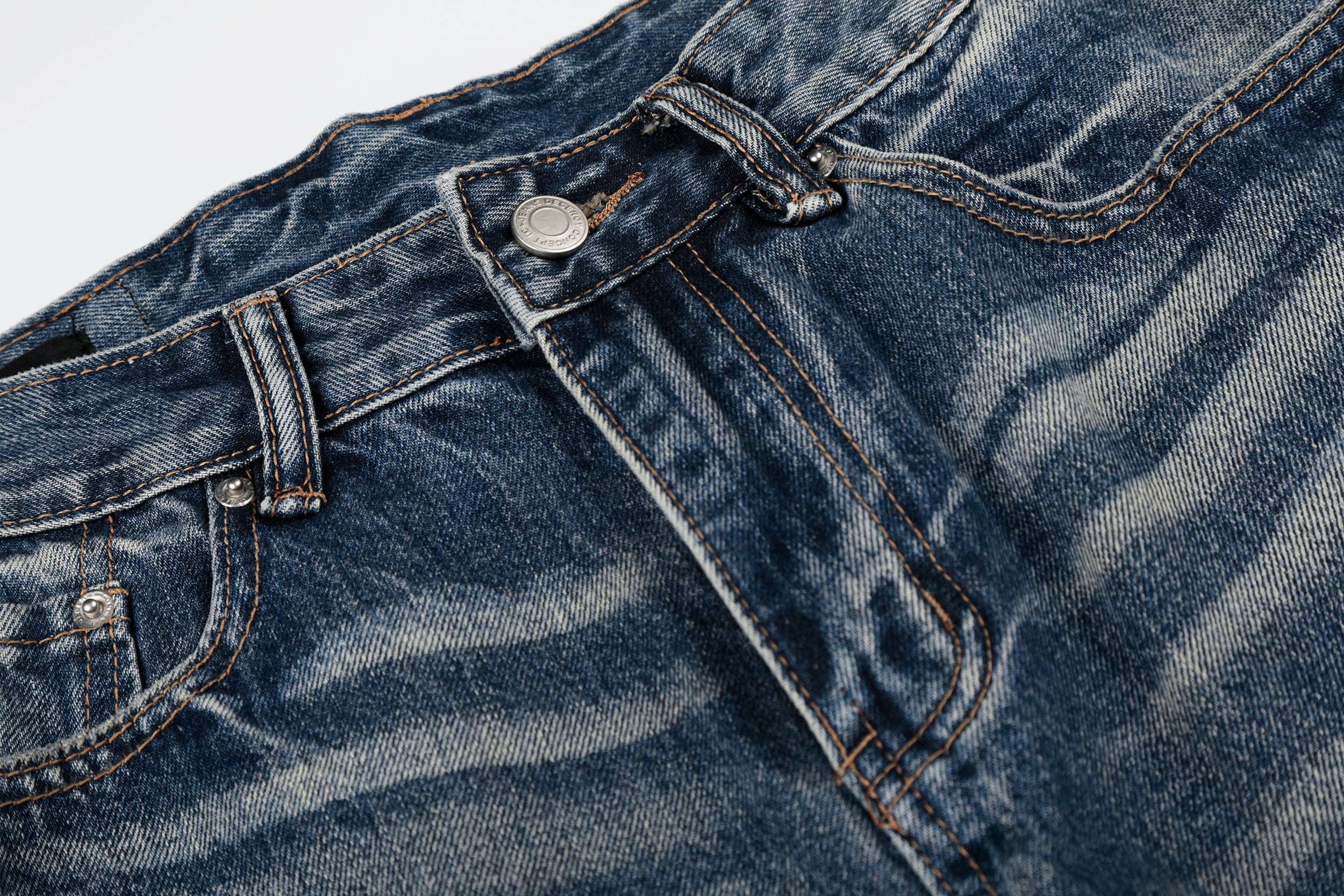 DONOTLOGO Urban Heritage Collection | Unisex Oversized Cat Whisker Ripped Denim | Retro Aesthetic High-Rise Wide-Leg Bottoms with Authentic Fade Detail