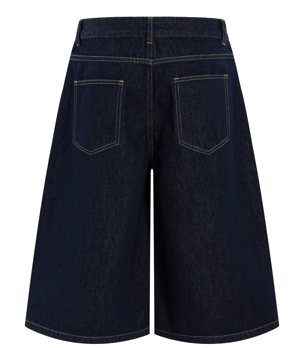 DONOTLOGO Minimalist Edge Collection | Unisex Relaxed Fit Denim Shorts | Clean Seaming & Functional Zipper Pocket with Classic Cotton Denim Fabric