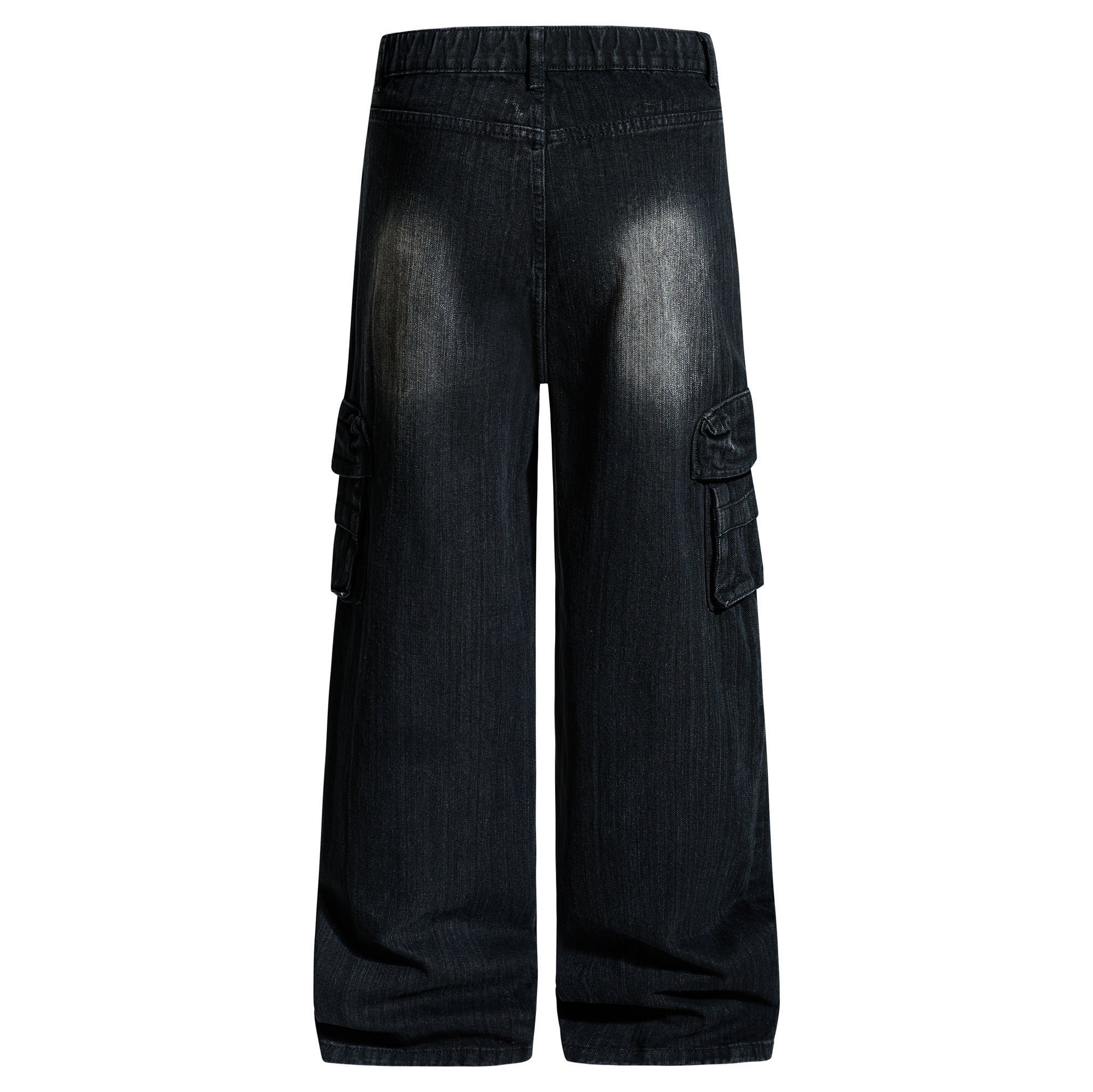 Unisex Street Style Multi-Pocket Washed Denim Jeans