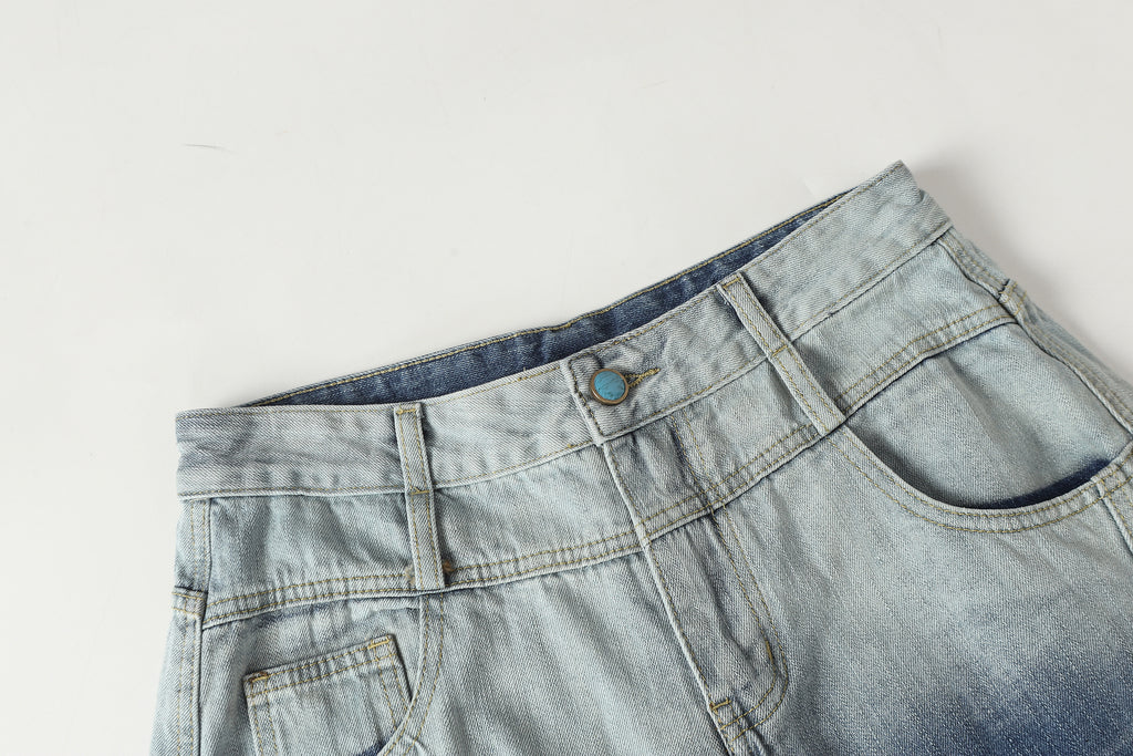 DONOTLOGO Urban Streetwear Collection | Unisex Relaxed Denim Trousers | Bold Ombre Wash Detail & High-Rise Silhouette with Premium Cotton Blend