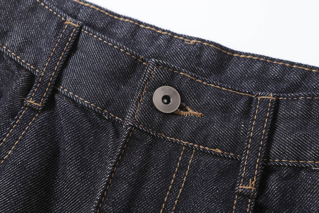 DONOTLOGO Retro Black Raw Denim Shorts | Unisex Y2K Wide Leg Trousers with Minimalist Design | High Street Relaxed Fit Bottoms