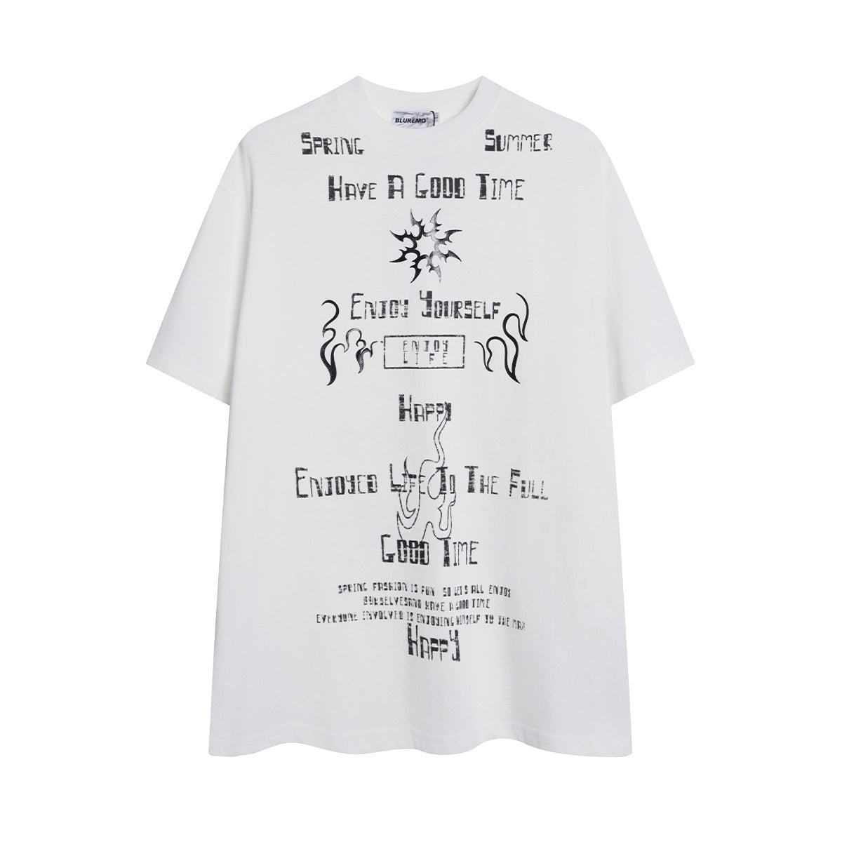 Unisex Summer Streetwear Short-Sleeve T-Shirt with Glossy Letter Print