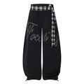 Unisex Sweatpants with Checkered Waist and Pockets