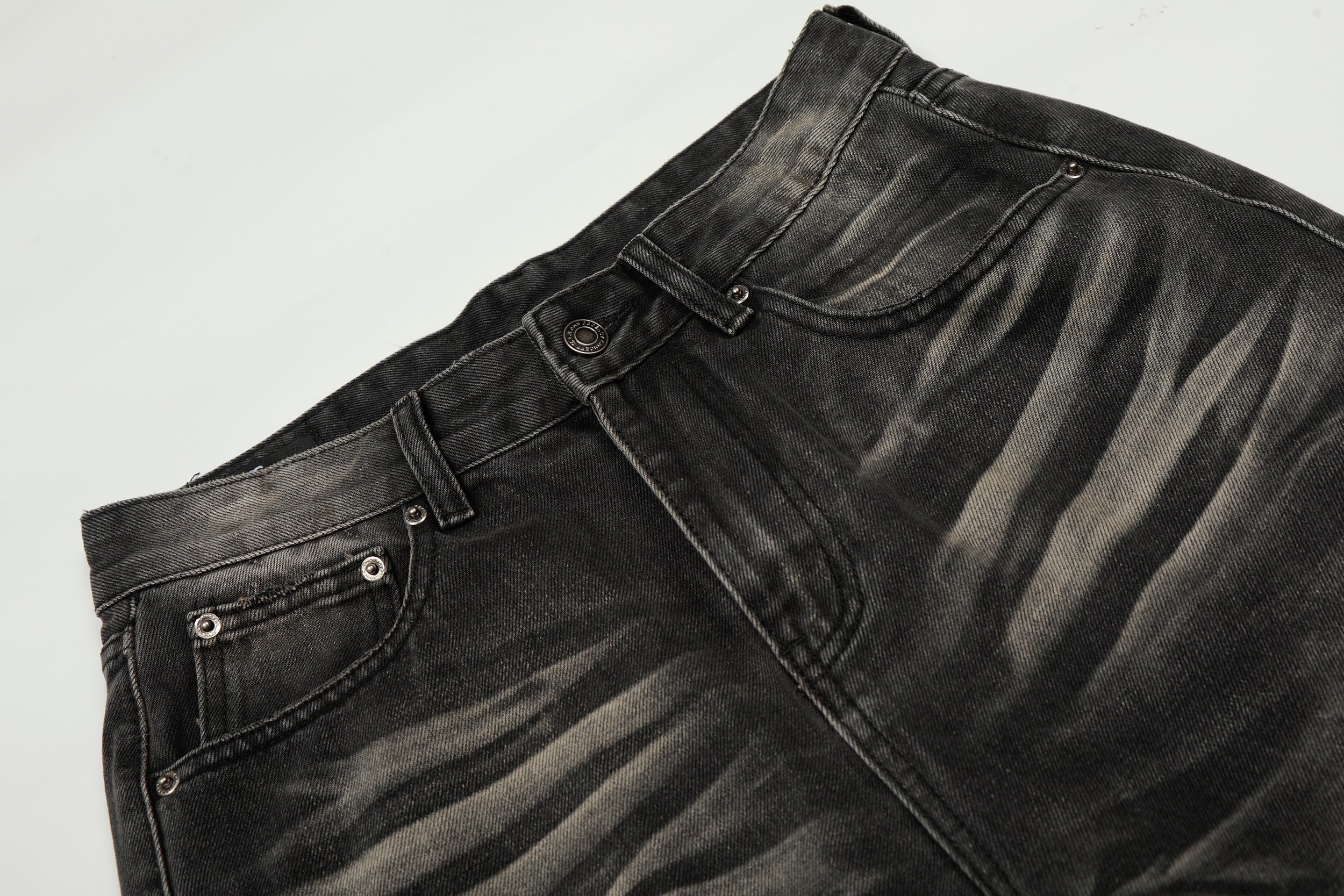 DONOTLOGO Urban Heritage Collection | Unisex Oversized Cat Whisker Denim | Retro Aesthetic High-Rise Wide-Leg Bottoms with Authentic Fade Detail