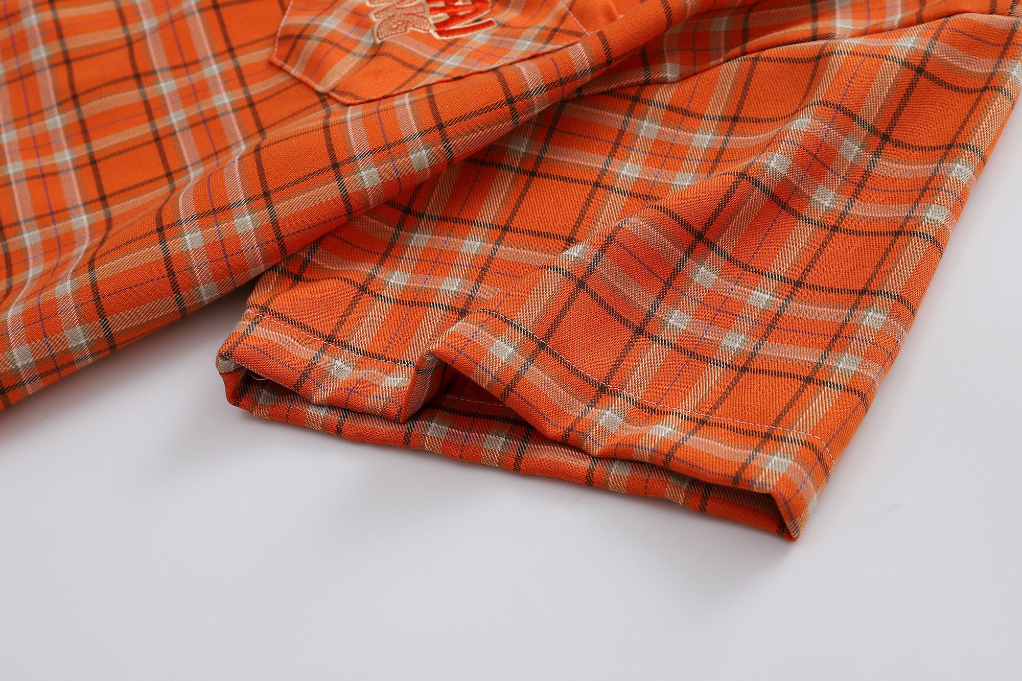 Unisex Striped Check Embroidered Tee