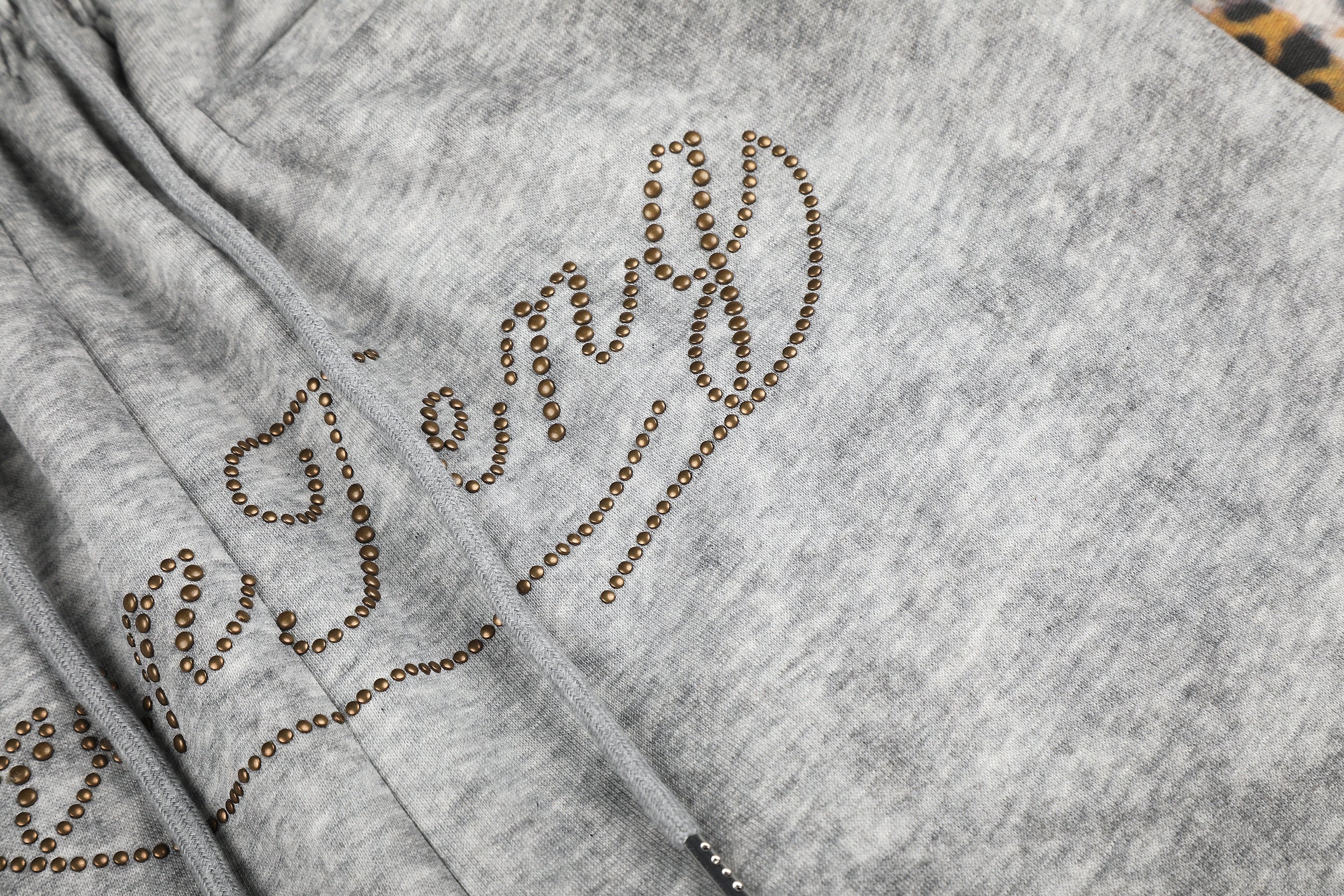 DONOTLOGO Urban Streetwear Collection | Unisex Relaxed Fit Sweatpants | Bold Leopard Motif & Rhinestone Script with Soft Cotton Blend Fabric
