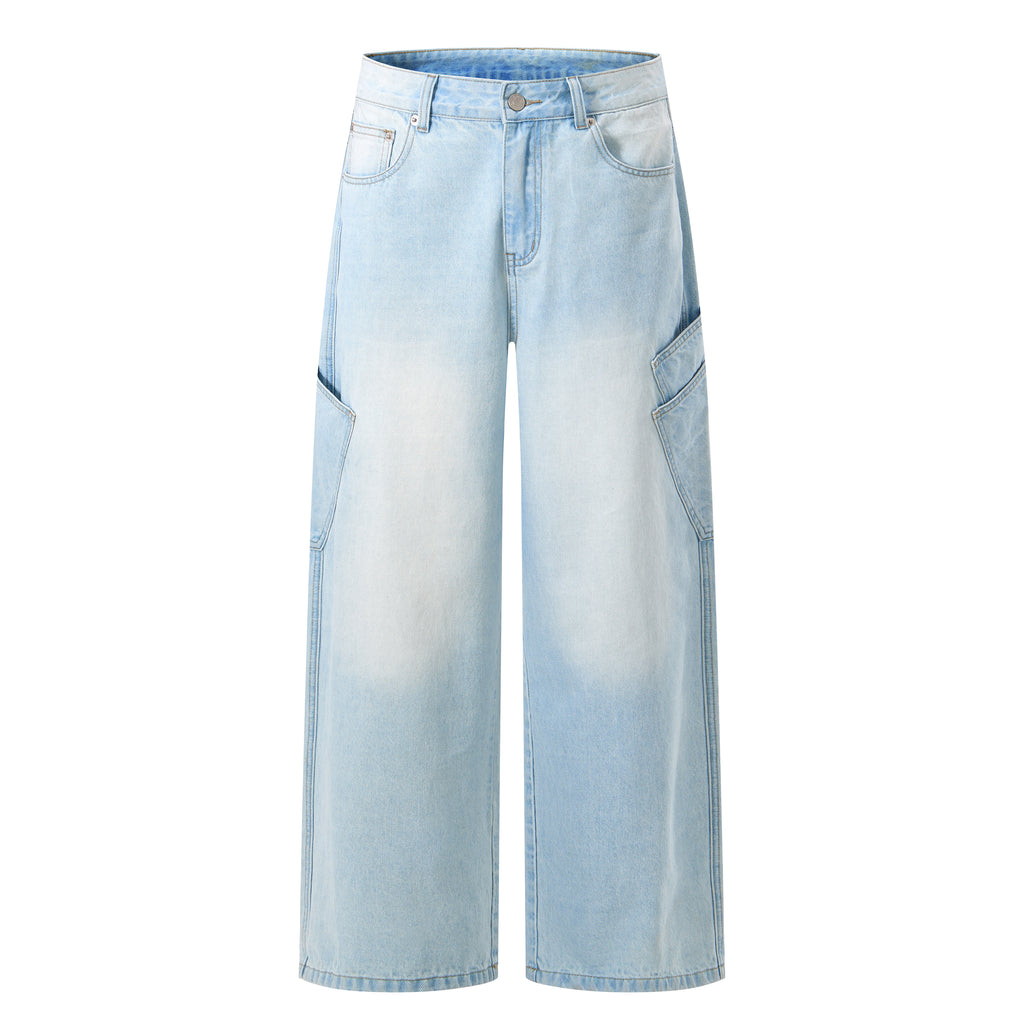 DONOTLOGO Heavy Acid Wash Baggy Cargo Jorts | Unisex Y2K Wide Leg Denim Shorts | Retro High Street Summer Bottoms