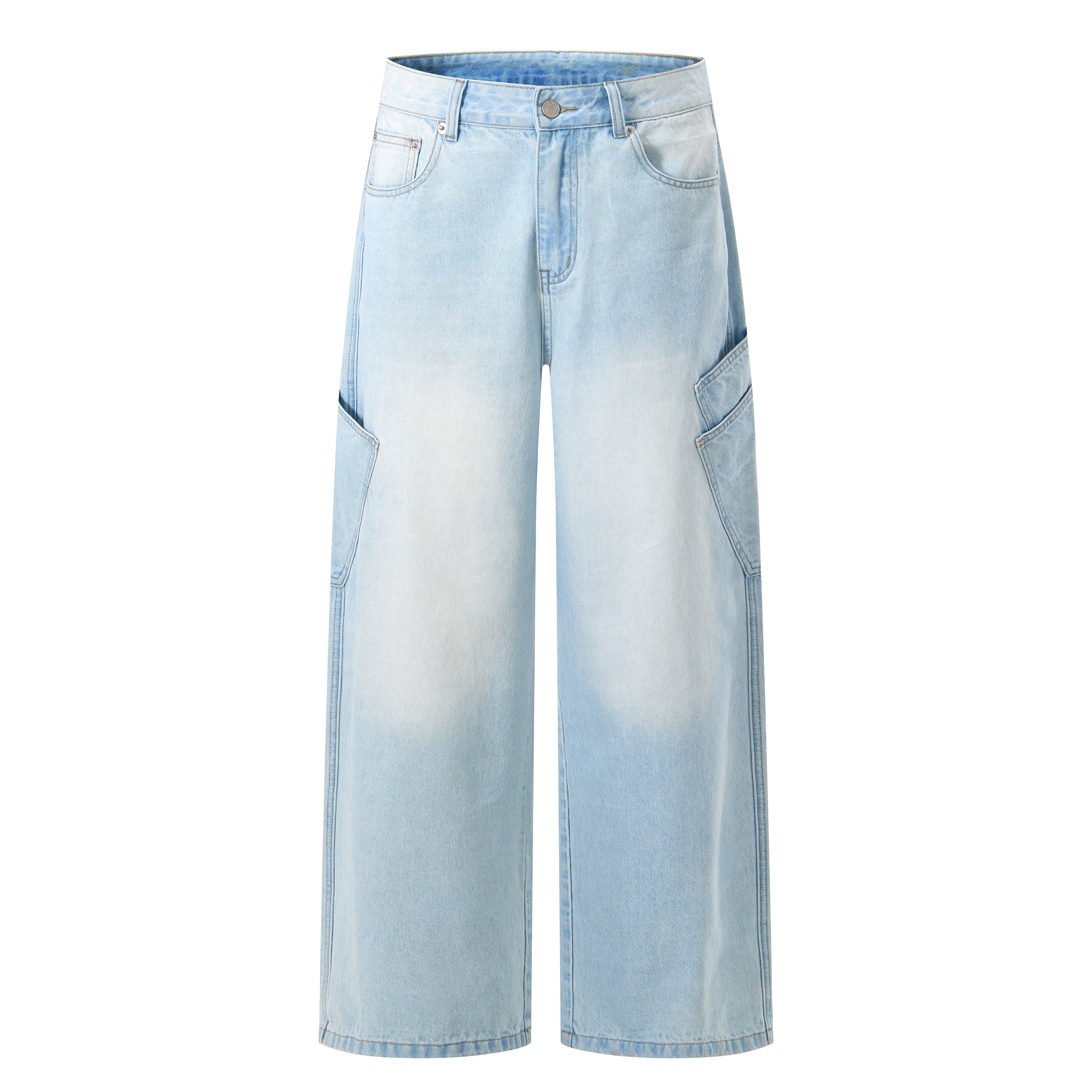 DONOTLOGO Heavy Acid Wash Baggy Cargo Jorts | Unisex Y2K Wide Leg Denim Shorts | Retro High Street Summer Bottoms