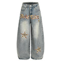 DONOTLOGO Urban Streetwear Collection | Unisex Relaxed Silhouette Jeans | Bold Leopard Star Motif & Soft Denim Fabric