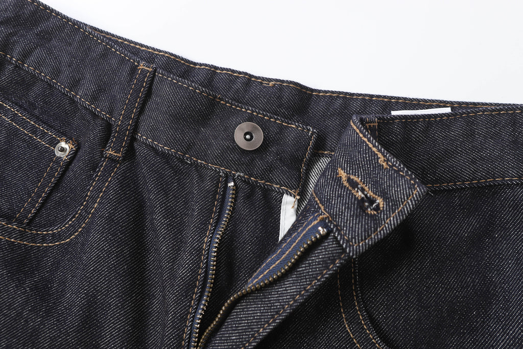 DONOTLOGO Retro Black Raw Denim Shorts | Unisex Y2K Wide Leg Trousers with Minimalist Design | High Street Relaxed Fit Bottoms
