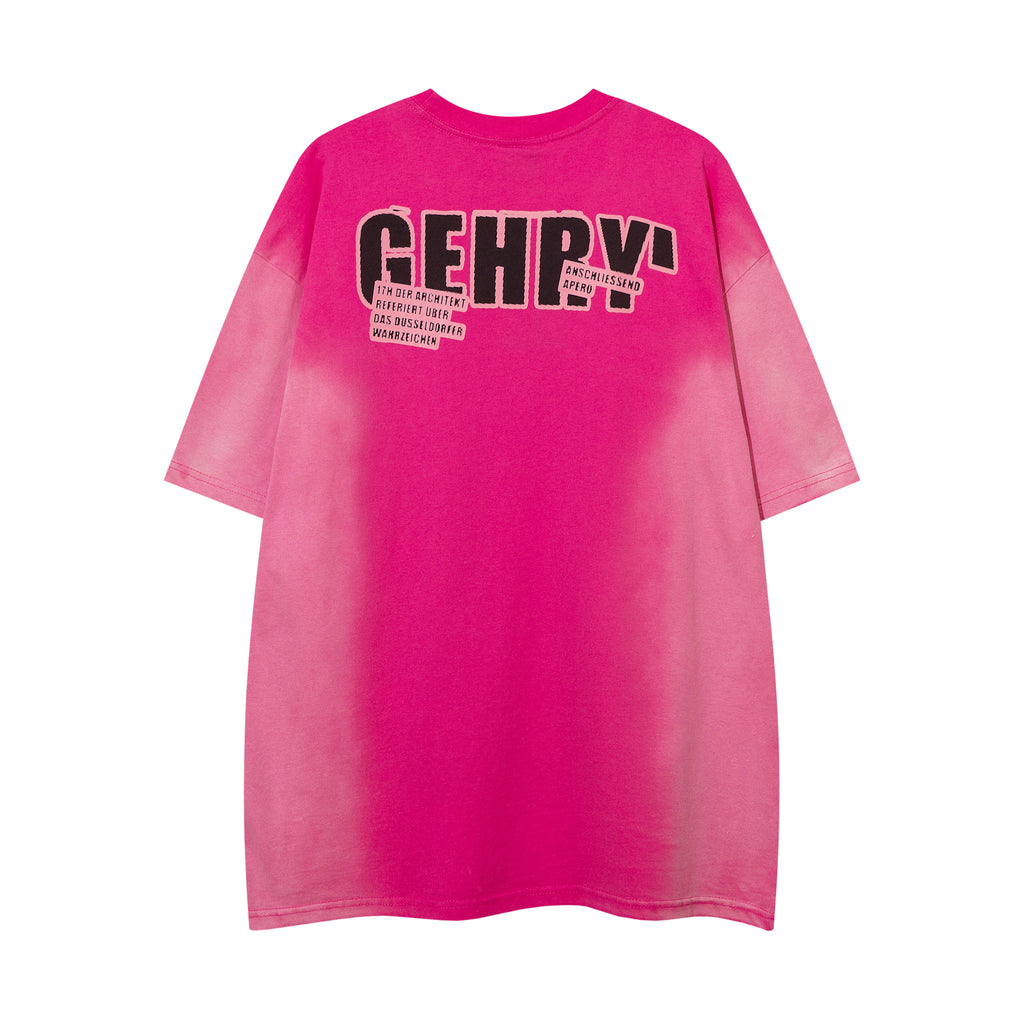 DONOTLOGO Bold Pink & Black Gradient Graphic Tee | Unisex Y2K Oversized Streetwear Top | Retro Anime Style Summer Shirt