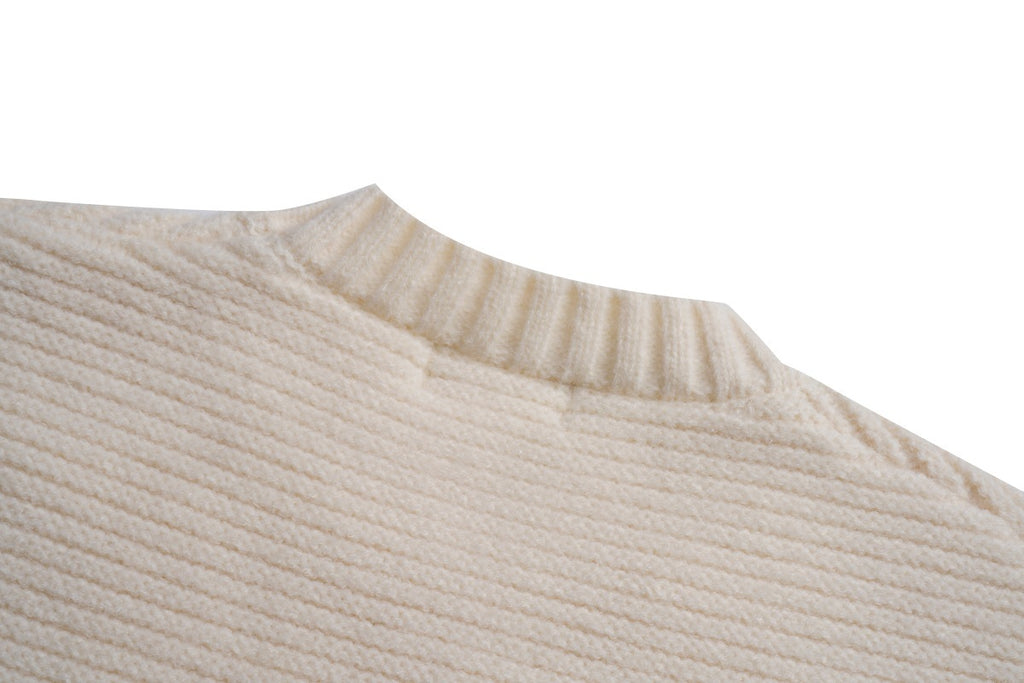 Unisex Casual Pearl-Studded Loose Sweater