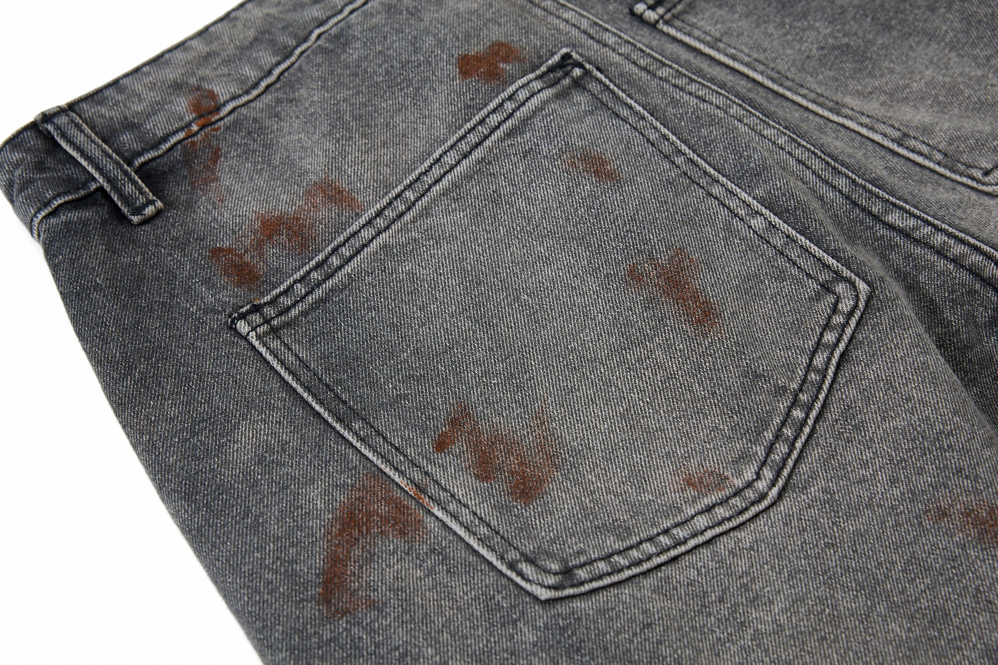 Unisex Vintage Washed Graffiti Denim Pants