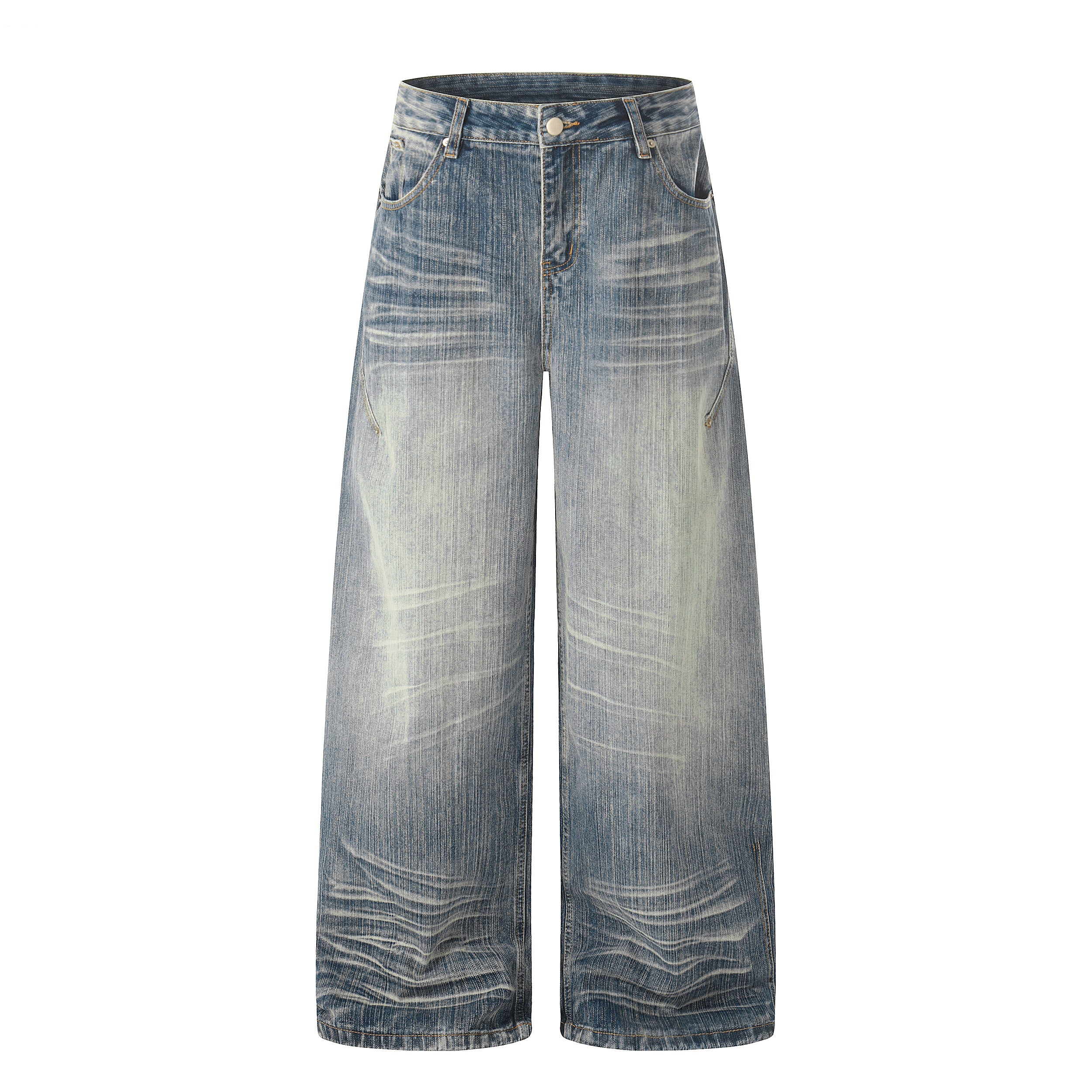 Unisex Vintage Washed Distressed Jeans