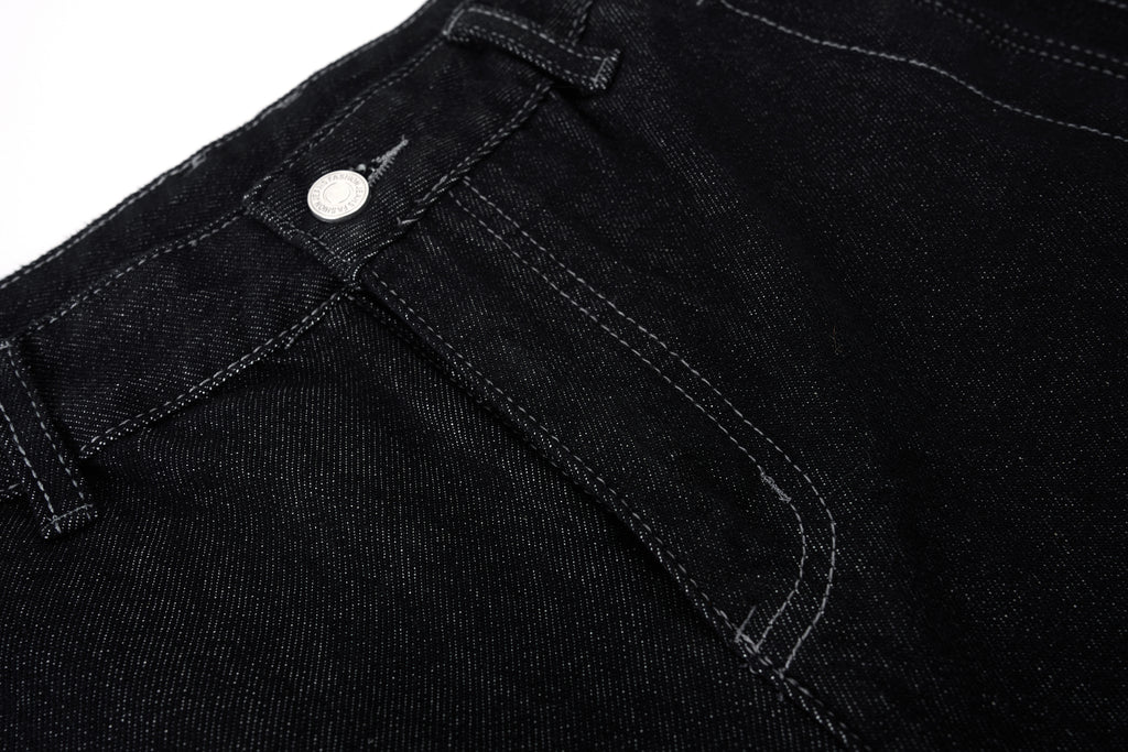 DONOTLOGO Oversized Raw Black Denim Shorts - Unisex Baggy Jorts with Minimalist Design - Edgy Streetwear Bottom with Wide Leg Silhouette & Clean Lines
