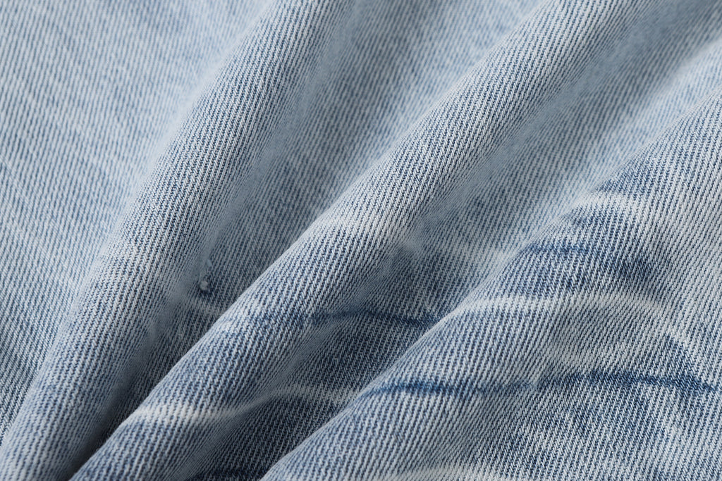 DONOTLOGO Retro Blue Baggy Denim Pants | Unisex Y2K Wide Leg Trousers with Natural Whiskering & Fade | High Street Relaxed Fit Bottoms