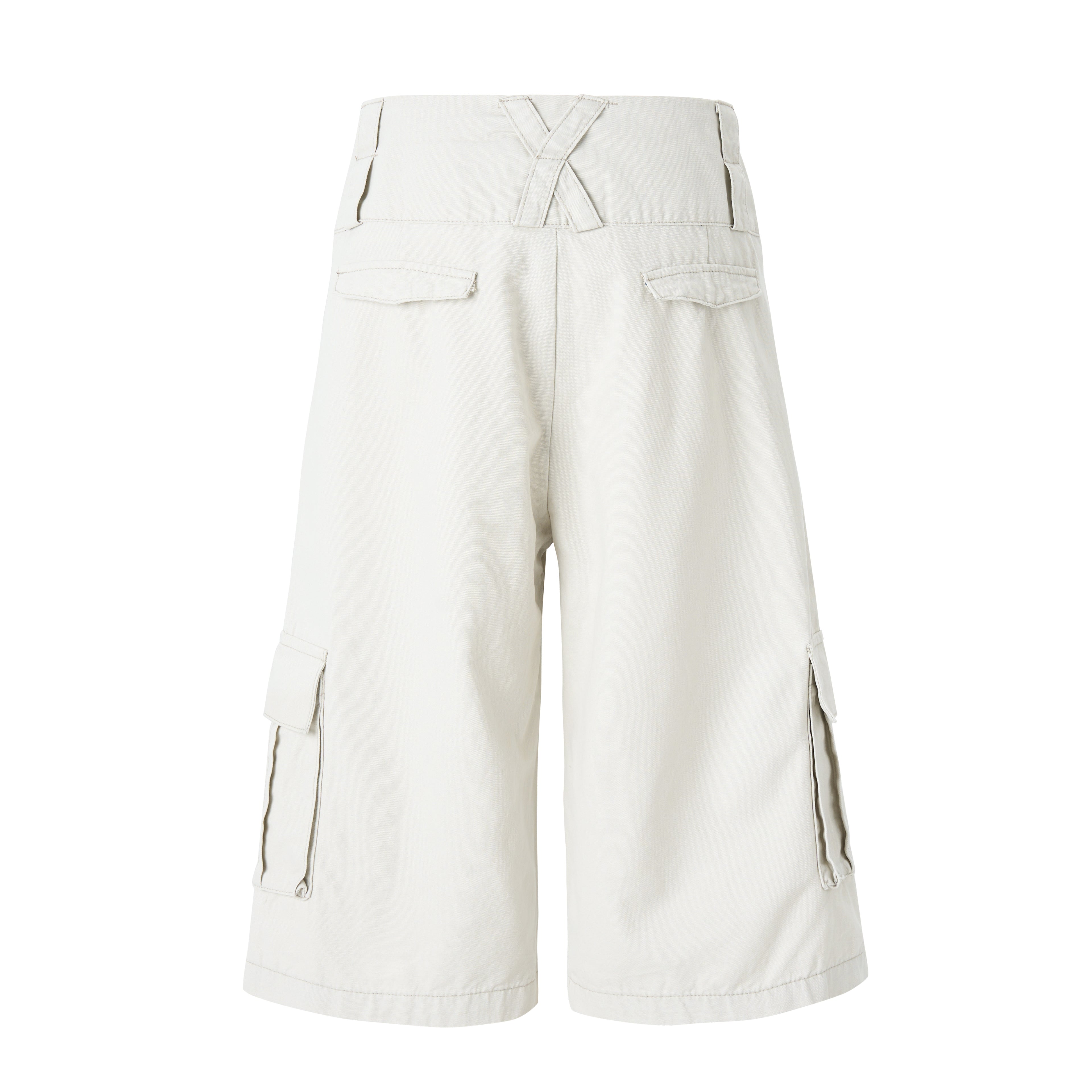 DONOTLOGO Retro Double Waistband Baggy Cargo Jorts | Unisex Y2K Wide Leg Cropped Pants | High Street Summer Bottoms