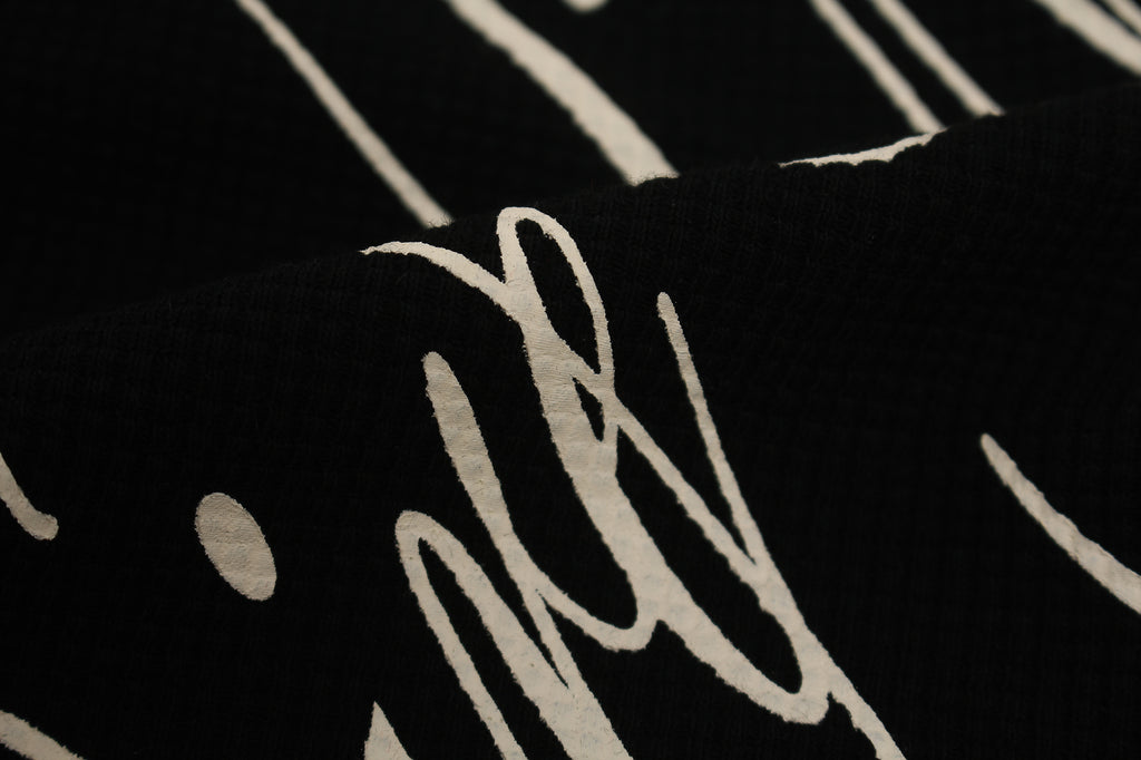 DONOTLOGO Urban Streetwear Collection | Unisex Relaxed Silhouette Tee | Bold Script Motif & Soft Waffle Knit Fabric