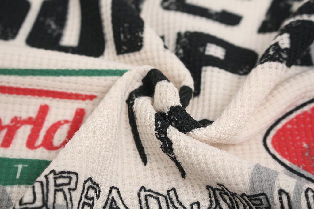 Unisex Vintage Distressed Letter Print Sweatshirt