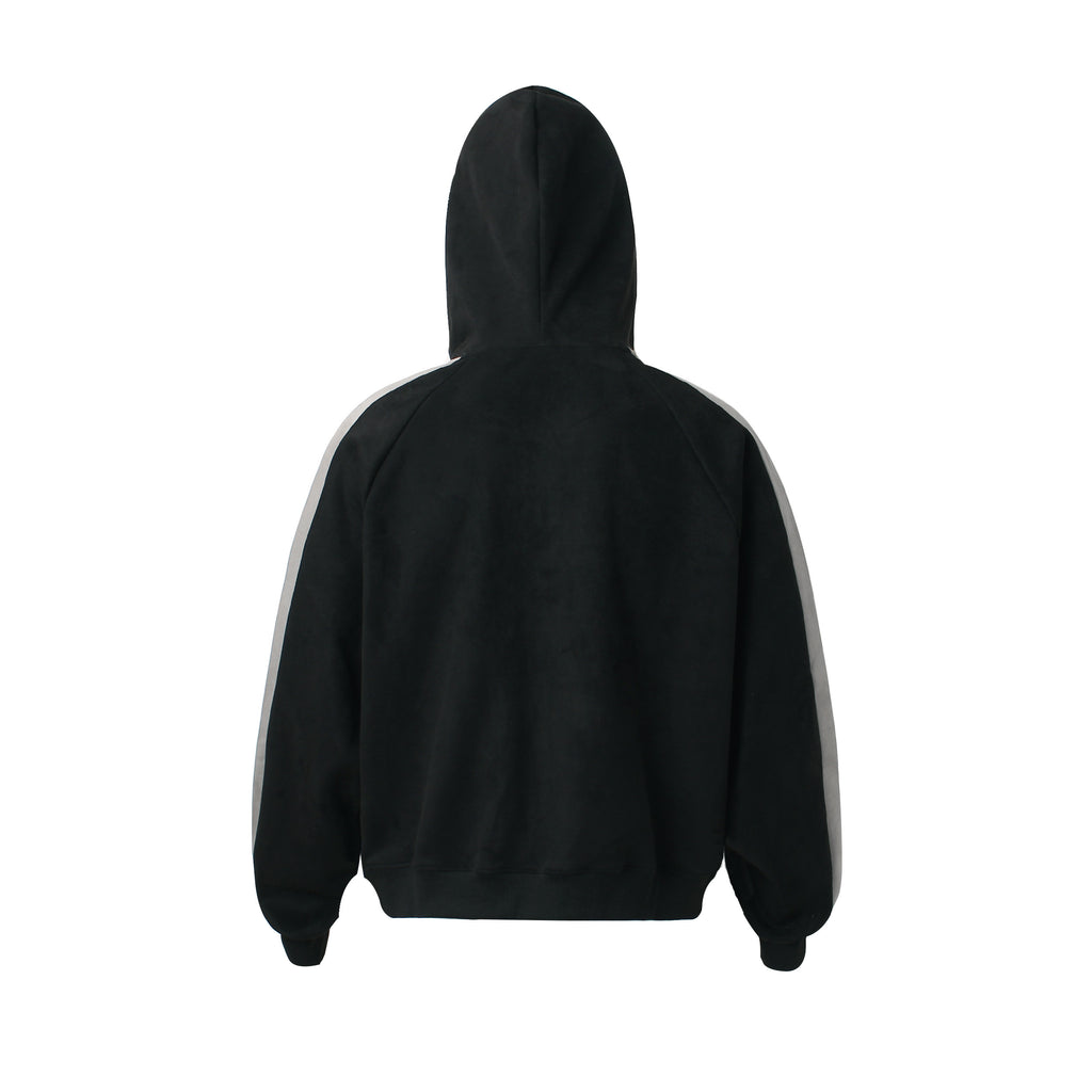 Unisex Vintage Patchwork Zip-Up Hoodie