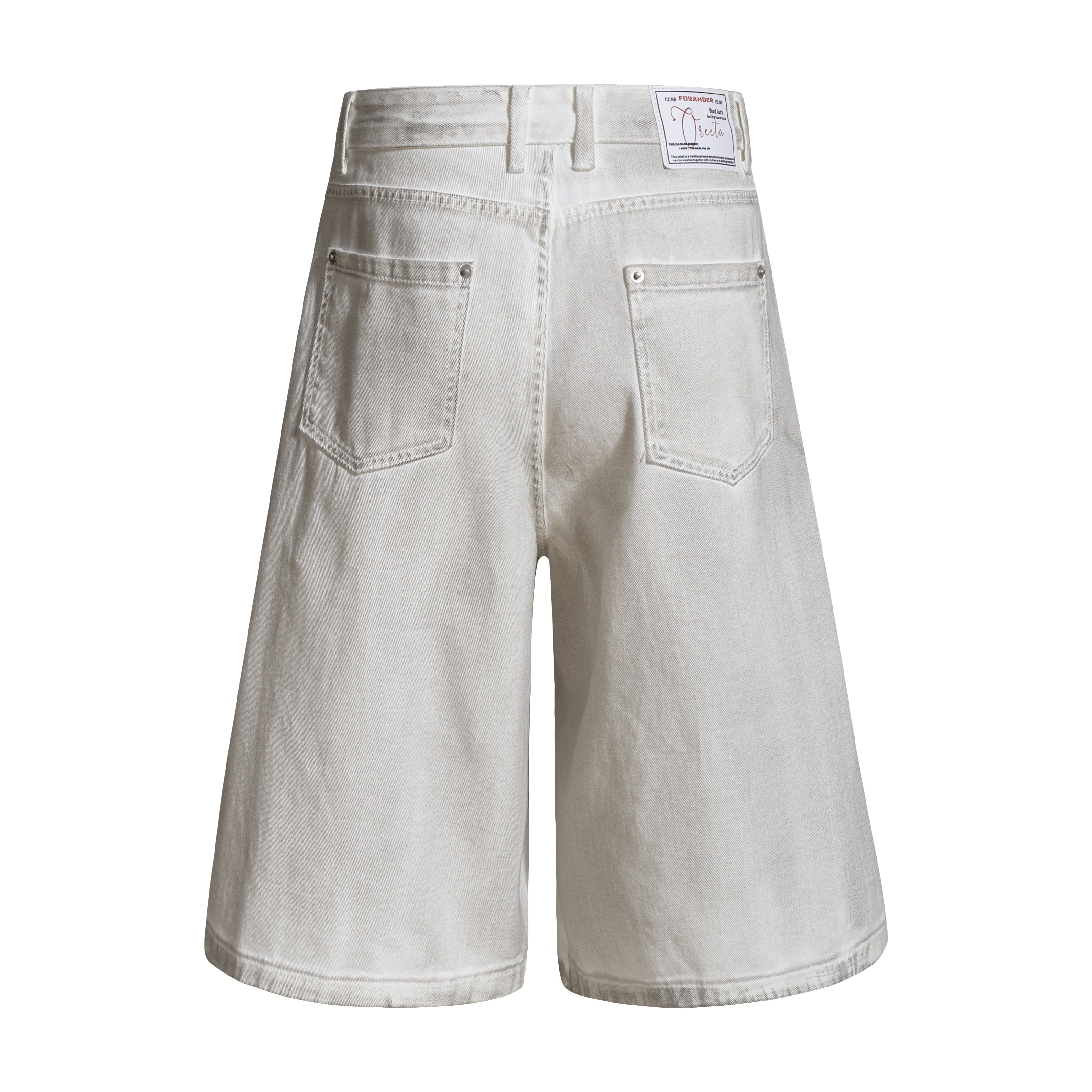 DONOTLOGO Vintage Washed Wide-Leg Denim Shorts | Unisex Baggy Capris | Retro American Style 7/8 Length Jeans