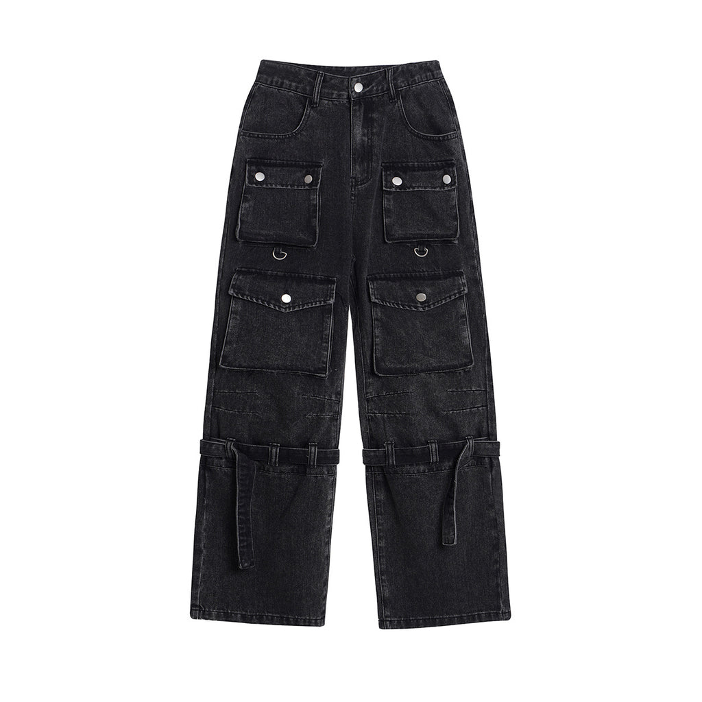 Vintage Washed Zippered Jeans