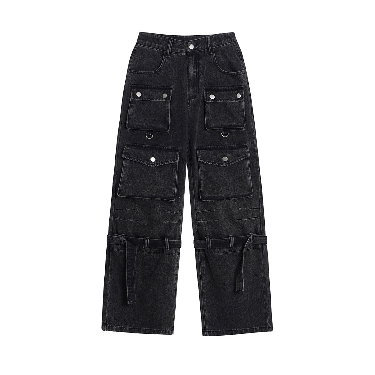 Vintage Washed Zippered Jeans