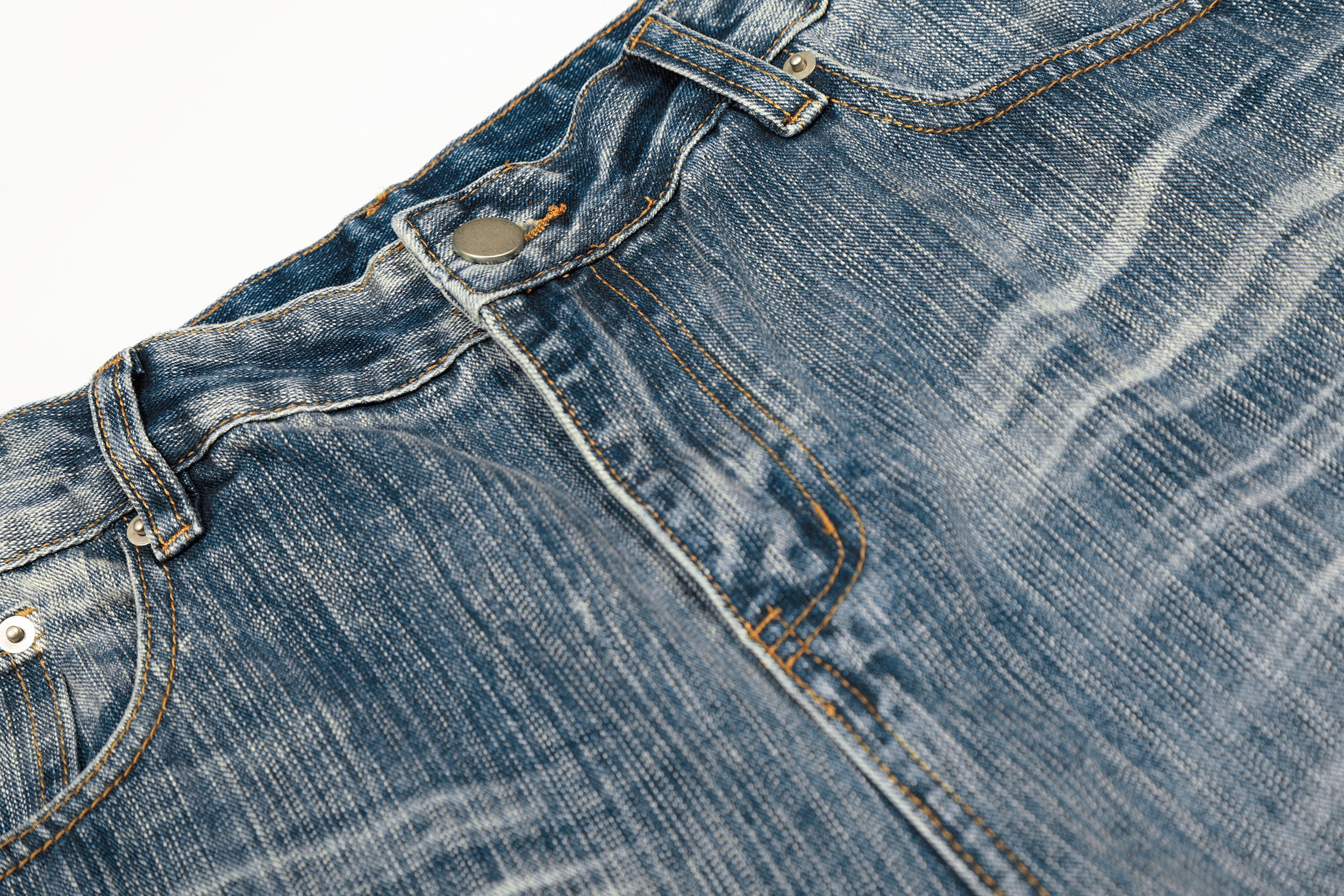 Unisex Vintage Washed Distressed Jeans
