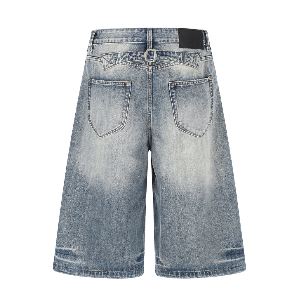 DONOTLOGO Urban Heritage Collection | Unisex Oversized Cropped Denim | Retro Aesthetic High-Rise Wide-Leg Bottoms with Authentic Fade Detail