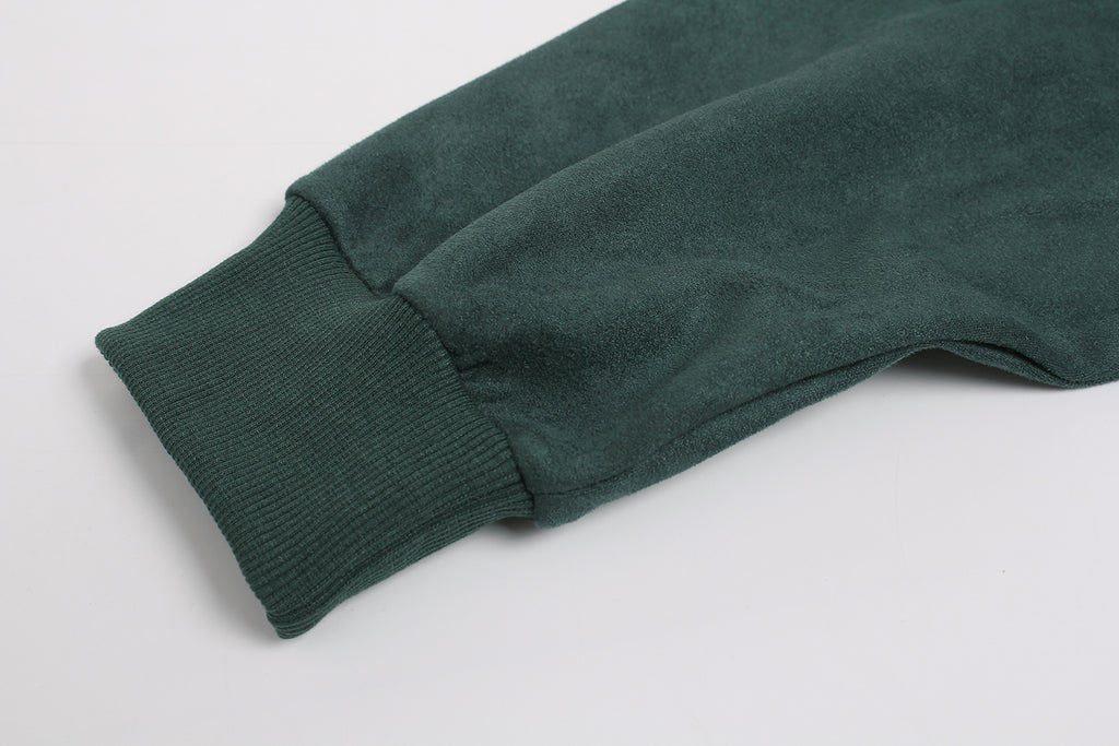 Unisex Double-Pocket Patchwork Zip-Up Hoodie with Dense Embroidery