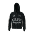 Unisex Vintage Patchwork Zip-Up Hoodie