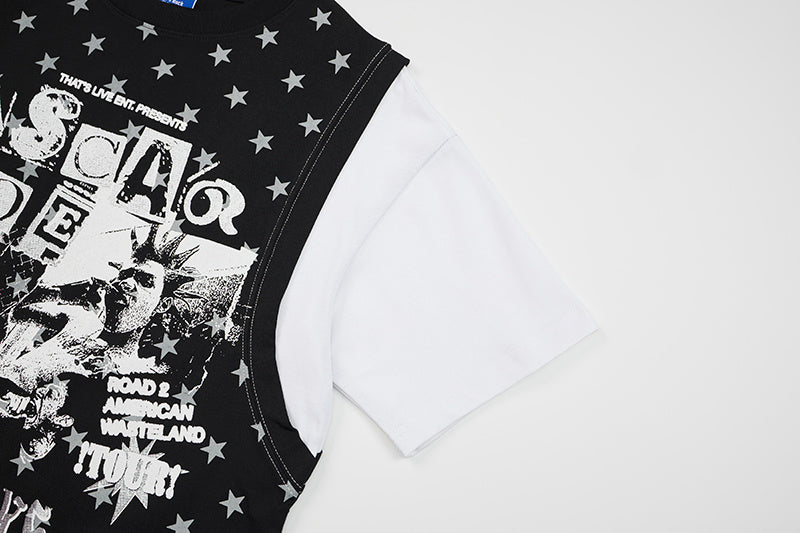 DONOTLOGO Live in Texas" Distressed Graphic Tee | Unisex Vintage Wash Star Pattern Shirt | NASCAR Joe Tour Merch Style