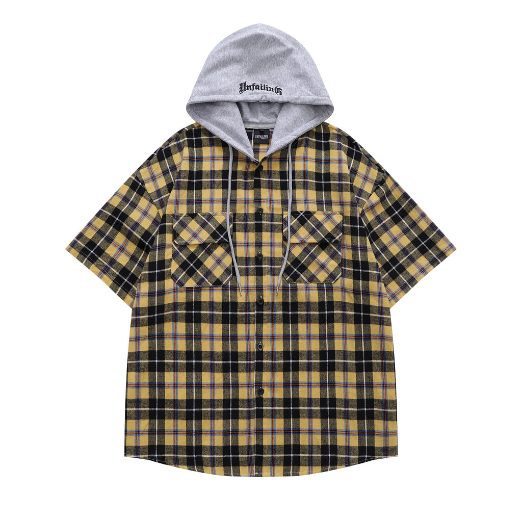 Unisex Checkered Patchwork Hoodie