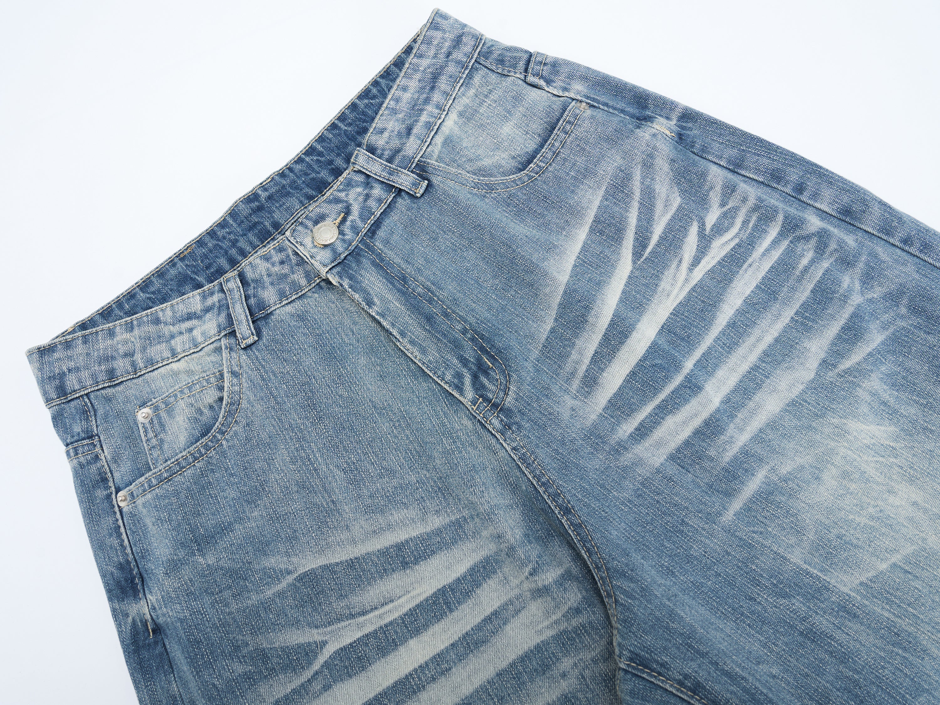 DONOTLOG Oversized Distressed Denim Jeans - Unisex Baggy Trousers with Raw Edge Rips & Whisker Effect - Edgy Streetwear Bottom with Wide Leg Silhouette