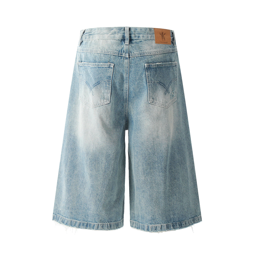 DONOTLOGO Urban Heritage Collection | Unisex Oversized Cropped Denim | Retro Aesthetic High-Rise Wide-Leg Bottoms with Authentic Fade Detail