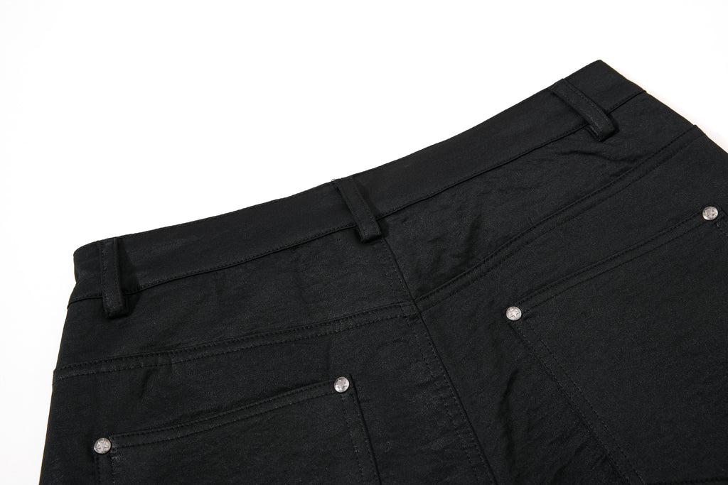 DONOTLOGO Heavy Studded Wide-Leg Denim | Unisex Y2K Punk Rock Rivet Jeans | Vintage Black High Street Oversized Trousers