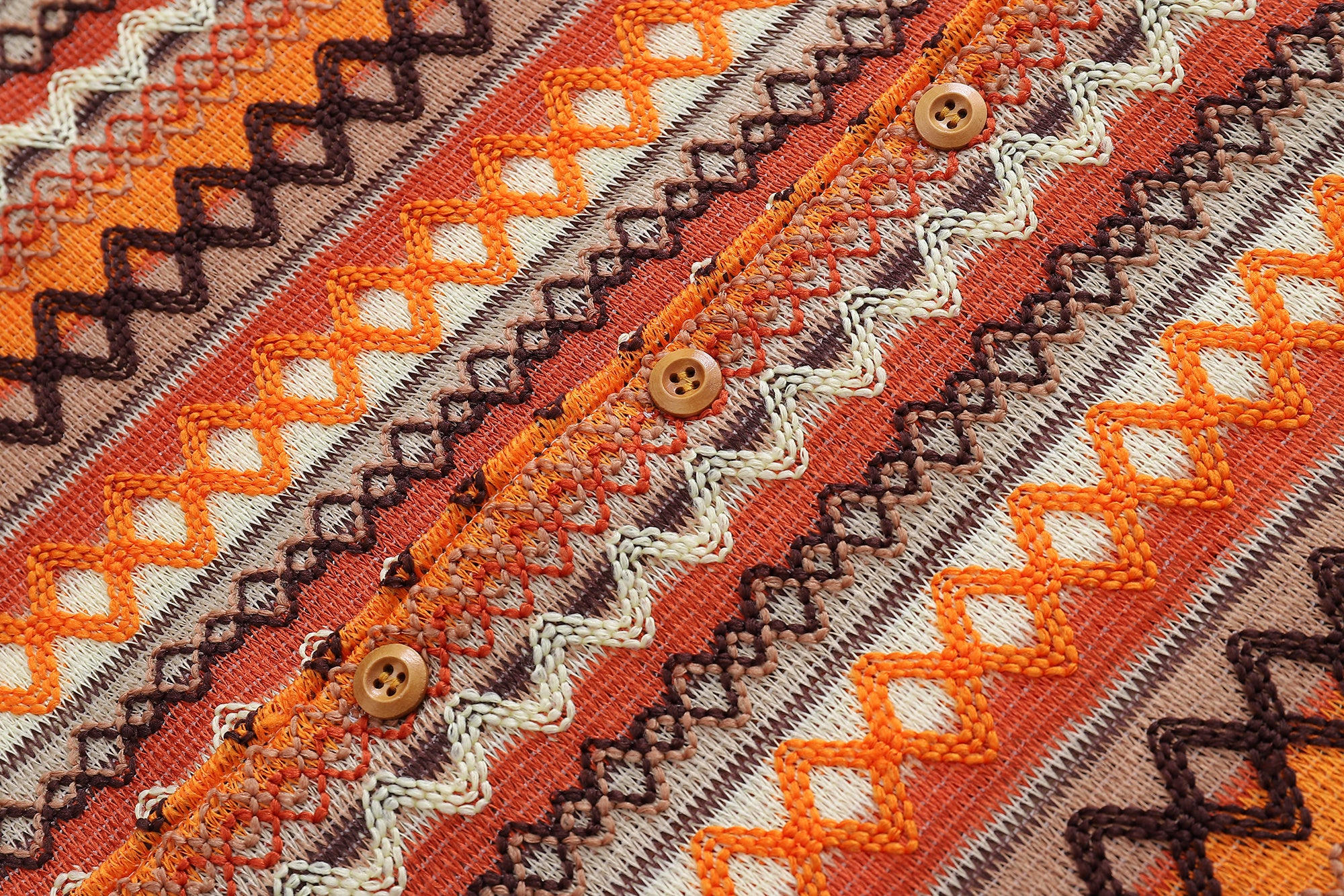 Unisex Ethnic Style Colorblock Knit Cuban Collar Tee