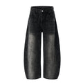 DONOTLOGO Oversized Black Acid Wash Denim Jeans - Unisex Baggy Trousers with Distressed Whisker Effect - Edgy Streetwear Bottom with Wide Leg Silhouette & Raw Hem