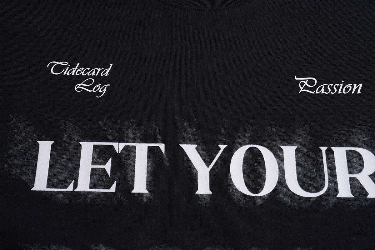 Unisex High-Street Streetwear Letter Graphic Crewneck T-Shirt