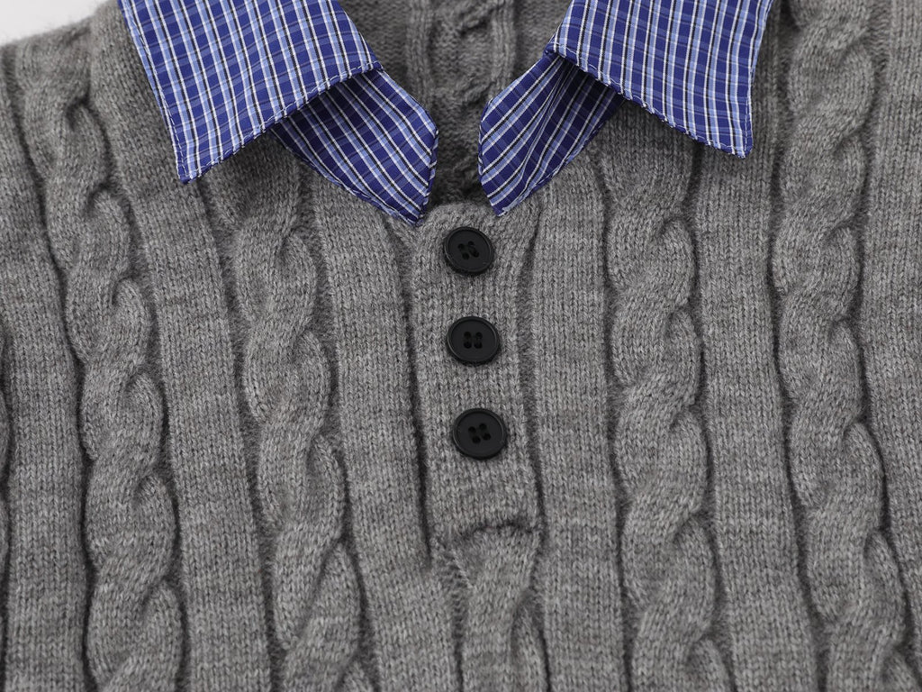 Unisex Vintage Layered-Look Sweater